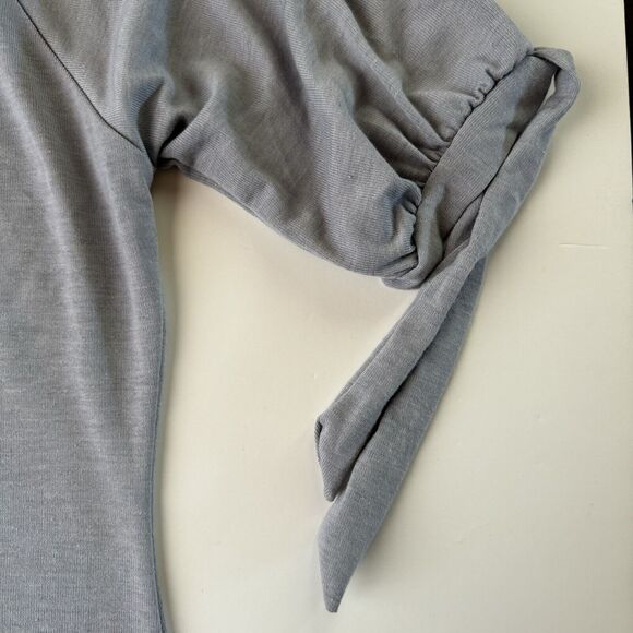 Women’s Short Tie Sleeve Tee Shirt Gray Size XL - Picture 5 of 9